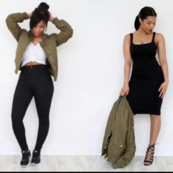 Olive Bomber Jacket - Picture 4 of 5